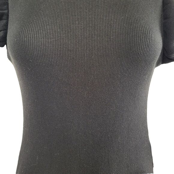 NEW Zara Mini Dress Flutter Cotton Cap Sleeve Stretch Cocktail Black Size Small - Picture 7 of 16